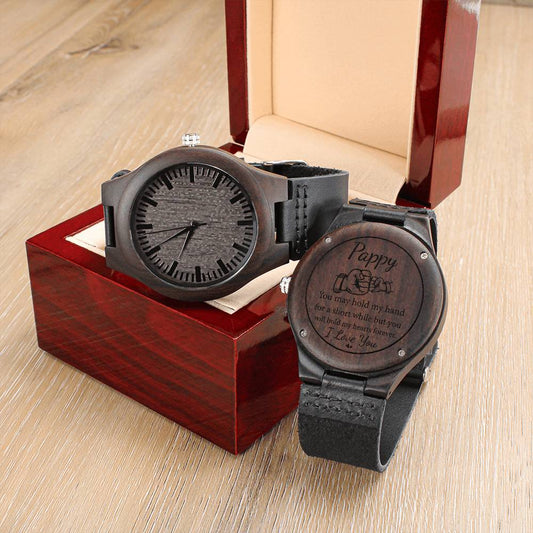 To my Pappy- Engraved Wooden Watch